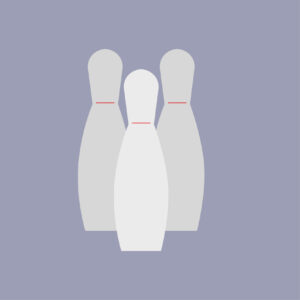 Bowling pins sport game icon vector for EPS