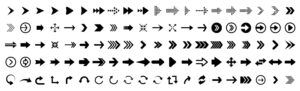 Black arrows collection set