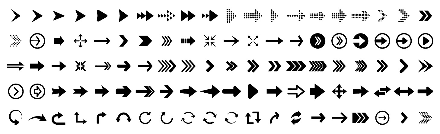 Black arrows collection set
