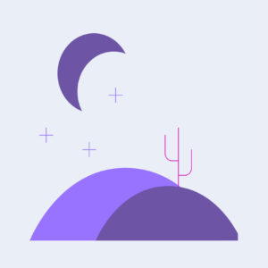 Cactus desert night vector for EPS – JPG – SVG