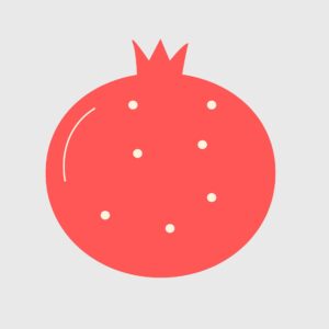 Juicy fresh pomegranate fruit Icon vector – Graphics \ EPS