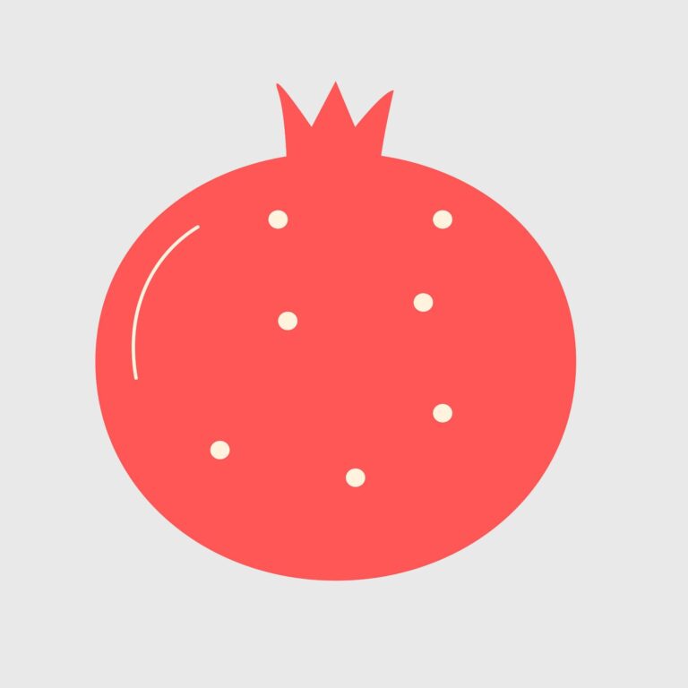 Juicy fresh pomegranate fruit Icon vector – Graphics \ EPS