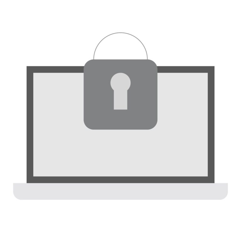 Laptop lock icon vector graphics illustration in EPS Download