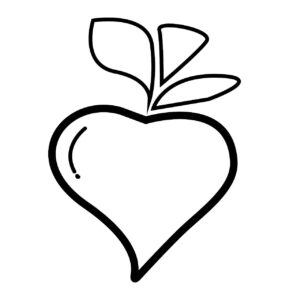 Love fruit icon vector outline design in EPS