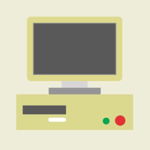 Old pc icon vector – computers UI design in EPS file download