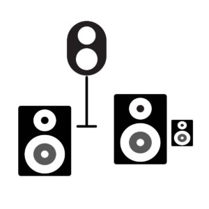 Speaker set icon vector silhouette – music EPS  free download