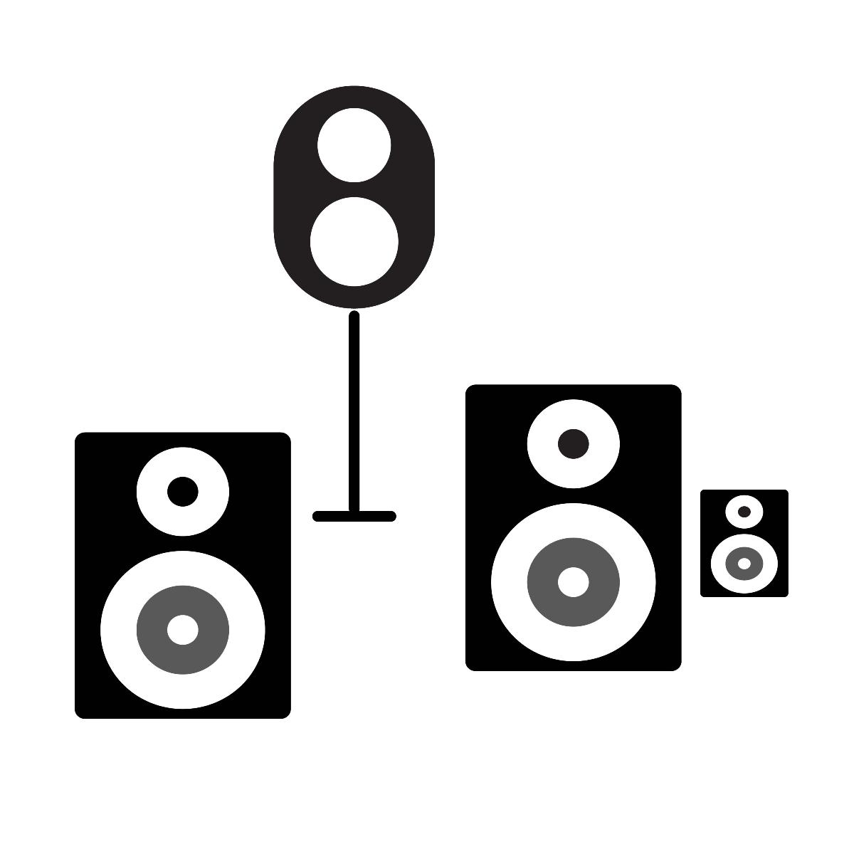 Speaker set icon vector silhouette – music EPS  free download