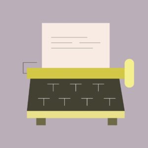 Typewriter Icon vector – Retro UI outline Writer