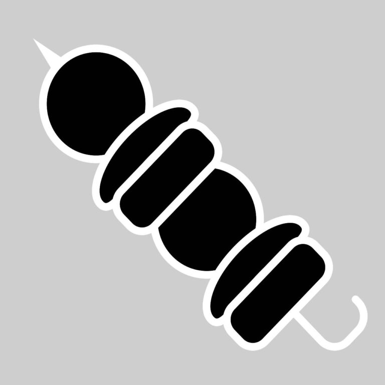 Barbecue skewers icon vector – Graphics illustration image