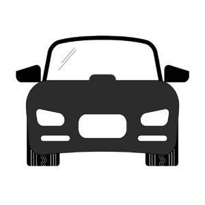 Car icon vector Silhouette – Black & white image / EPS