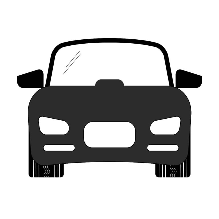 Car icon vector Silhouette – Black & white image / EPS