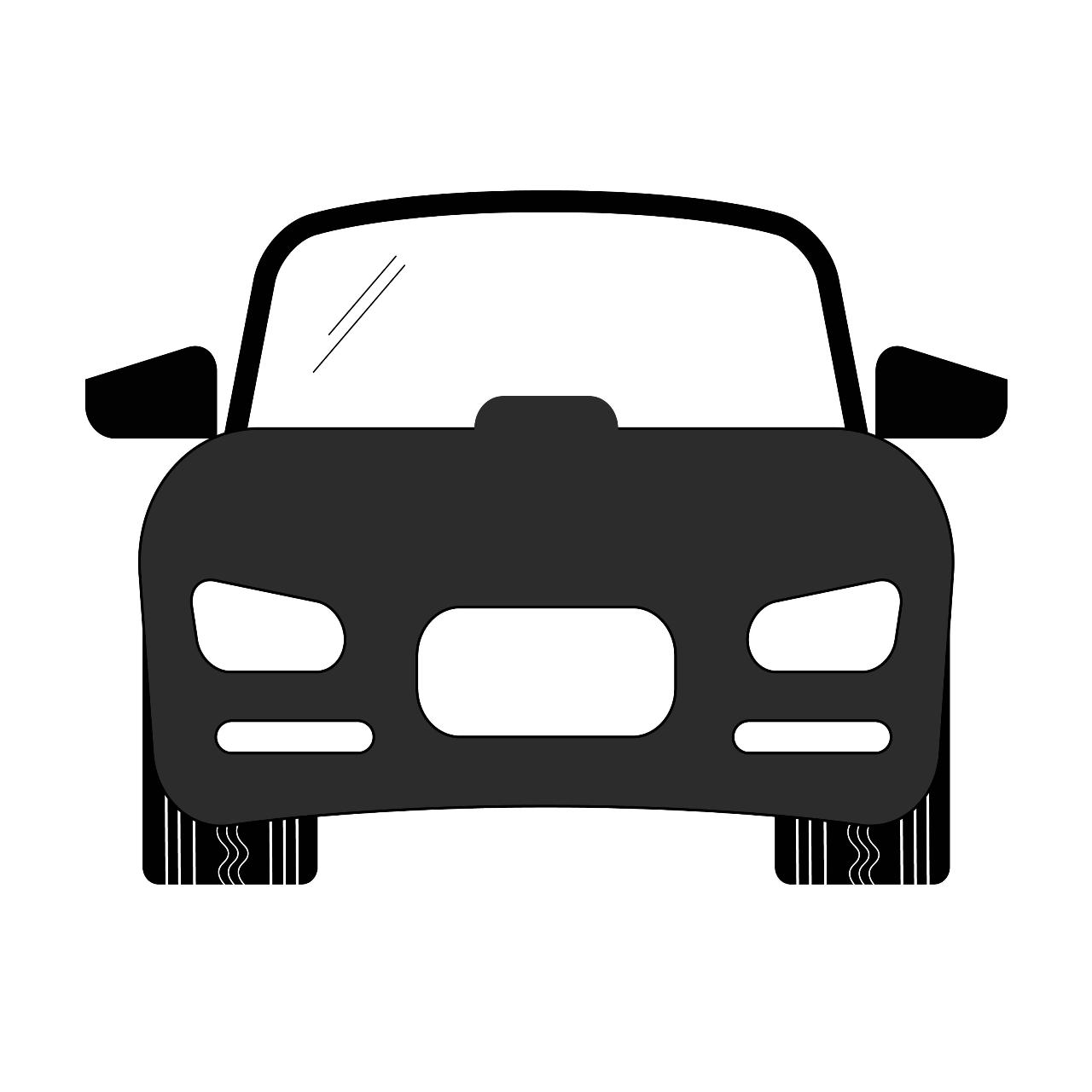Car icon vector Silhouette – Black & white image / EPS