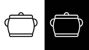 Cooking pot icon vector – kitchen pot silhouette