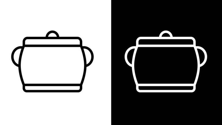 Cooking pot icon vector – kitchen pot silhouette