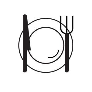 Dish icon vector silhouette outline lunch plate EPS design