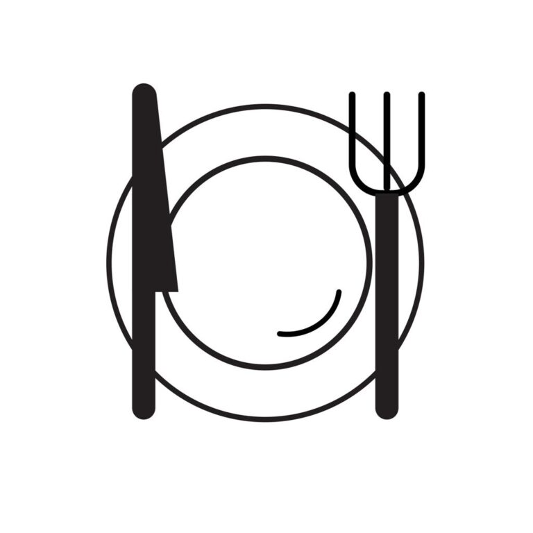 Dish icon vector silhouette outline lunch plate EPS design