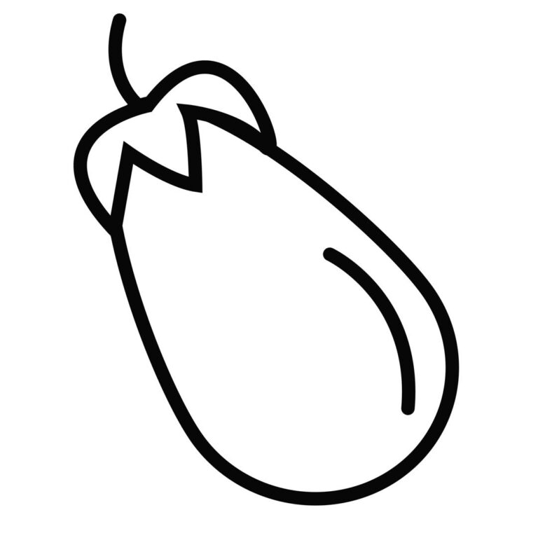 Fresh Eggplant icon vector – vegetable outline EPS & image