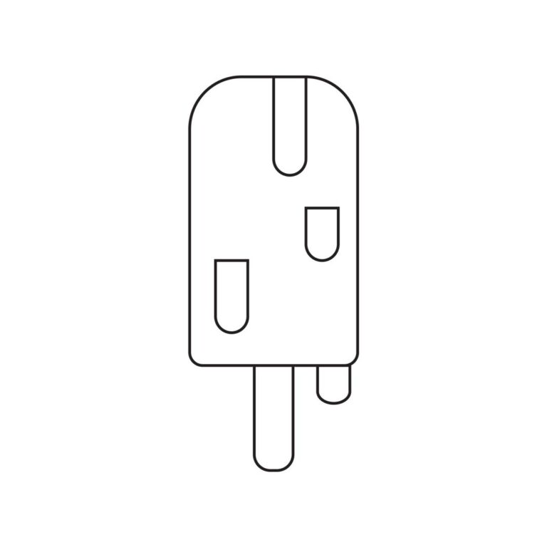 Simple Ice candy icon vector line art silhouette in EPS