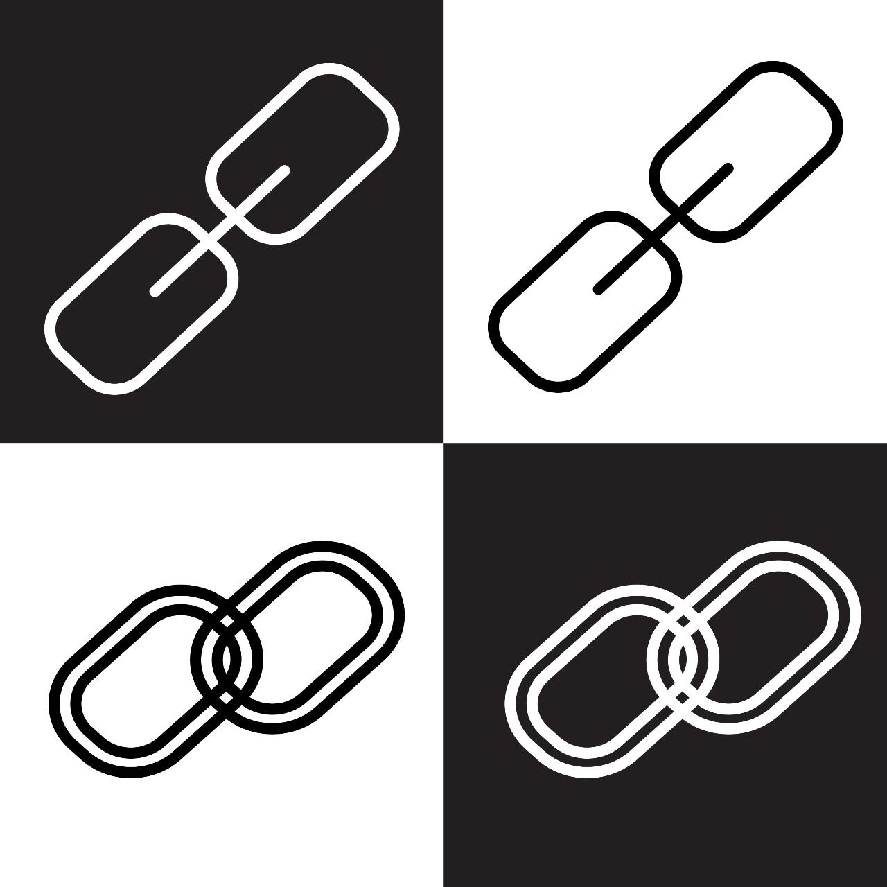 Link icon vector – Black & White – Silhouette vector