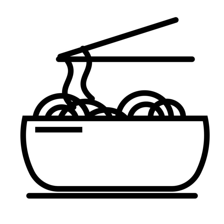 Noodle icon vector – Food Graphics illustration