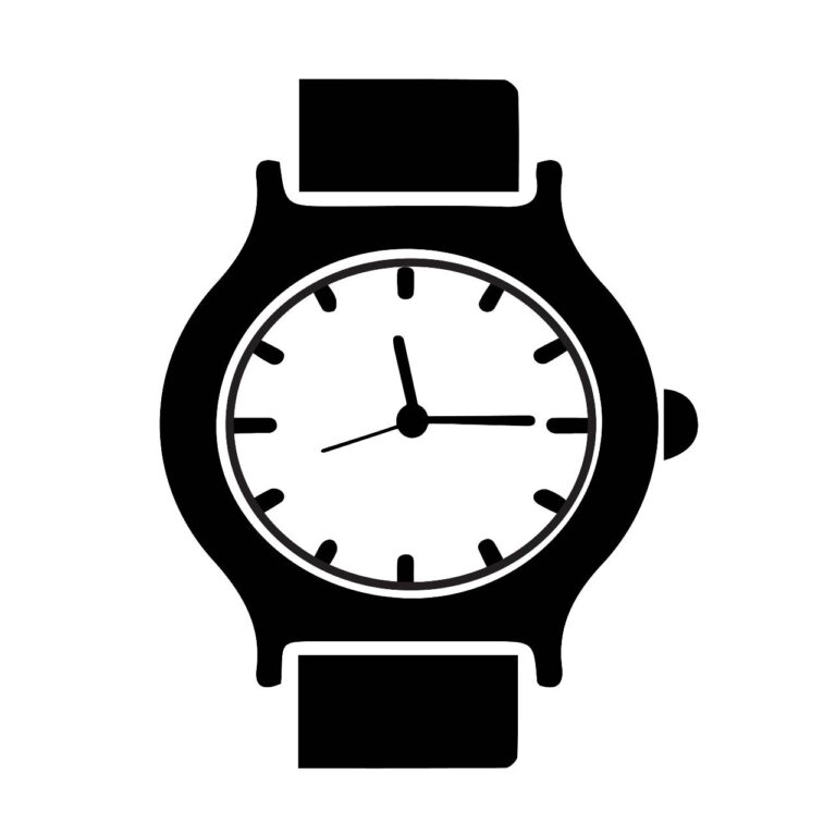 Watch silhouette icon vector in EPS Design & Images