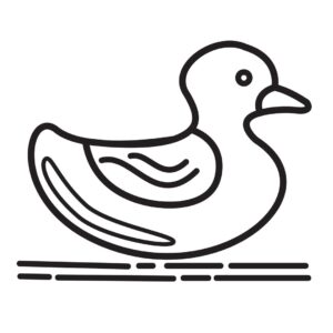 Duck outline drawing icon vector | Illustration EPS, JPG, SVG