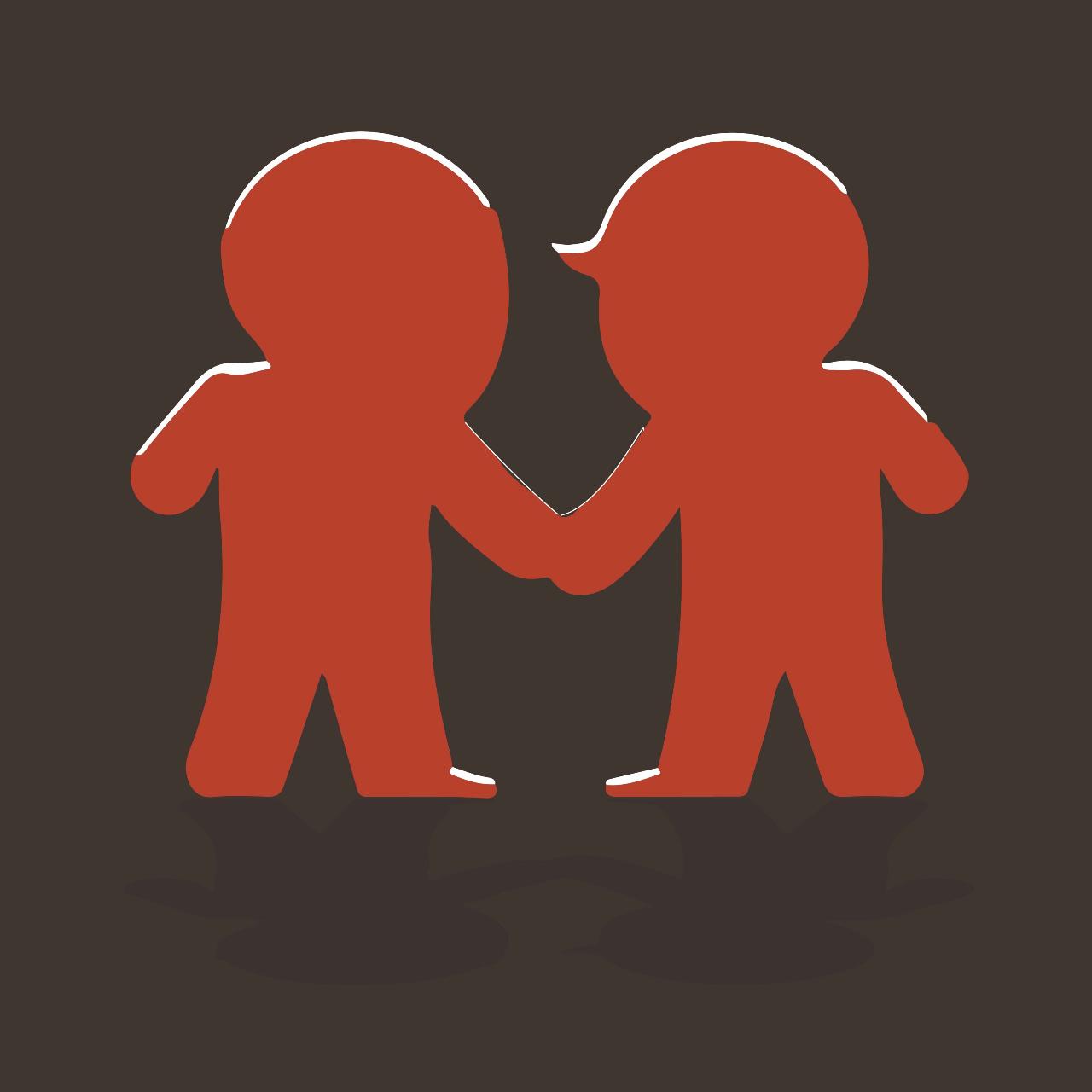Friend kids silhouette vector illustration