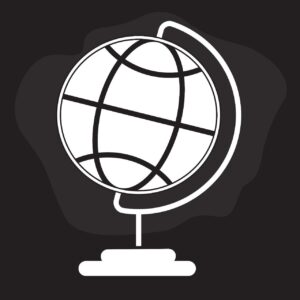 Simple Geography icon vector – Silhouette / black & white