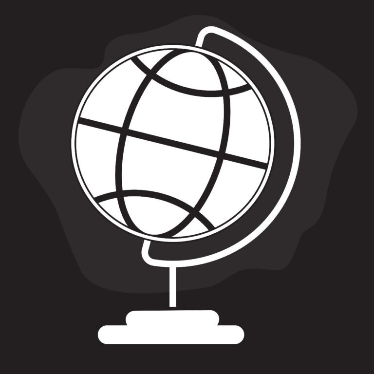 Simple Geography icon vector – Silhouette / black & white