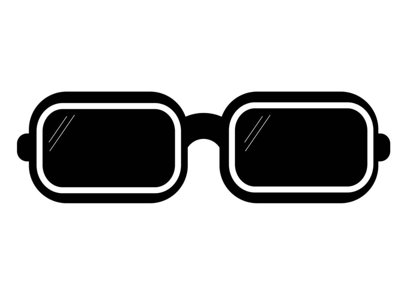 Glasses icon vector silhouette – black & white