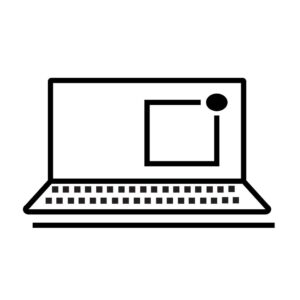 Laptop outline icon vector – Modern design concept
