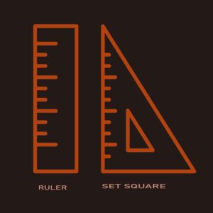 Ruler and set square vector – stationery vectors & Images