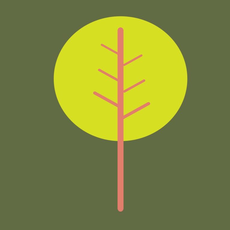 Simple line art tree vector | Flat UI EPS Design
