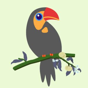 Beautiful Toucan parrot icon vector – EPS graphics images