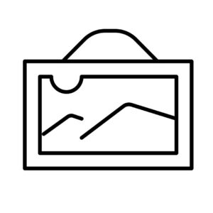 Wall painting frame icon outline vector