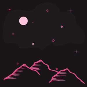 Dark night sky vector – Mountain Illustration EPS file