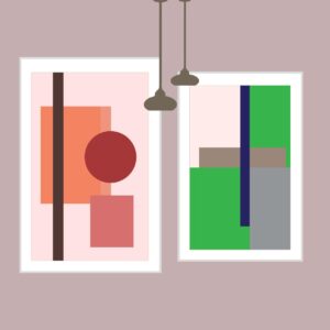 Abstract geo wall painting vector in EPS design download