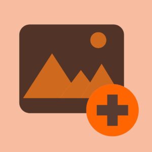 Add photo icon vector – Media Flat UI design in EPS