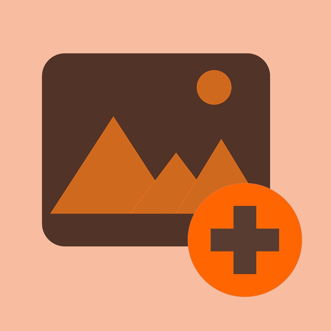 Add photo icon vector – Media Flat UI design in EPS
