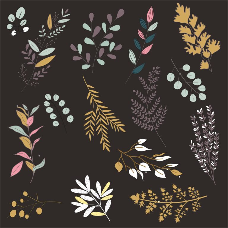 Autumn element floral vector – Leaf EPS, JPG, SVG