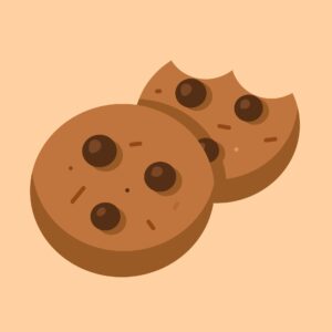 Fresh chocolate cookies icon vector in EPS