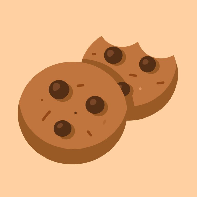 Fresh chocolate cookies icon vector in EPS