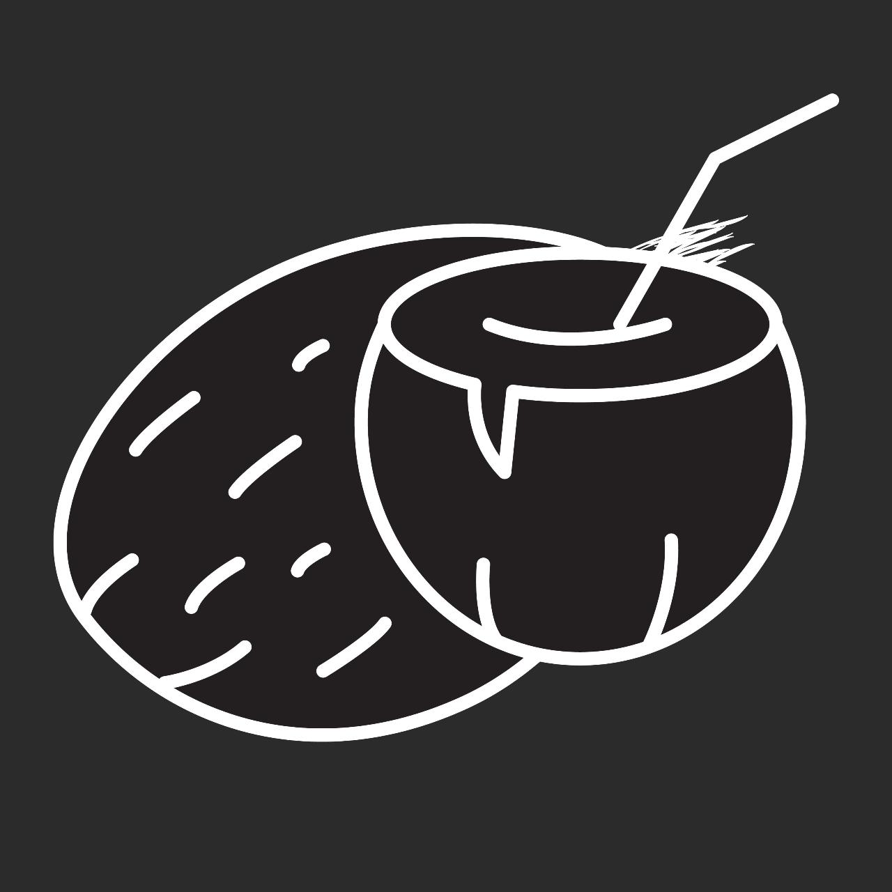 Coconut icon vector illustration EPS, JPG, SVG