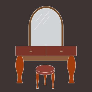 Dressing table icon vector – Line art work