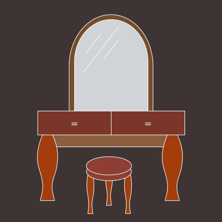 Dressing table icon vector – Line art work