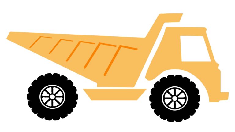 Dump truck icon vector : Flat, UI – EPS design