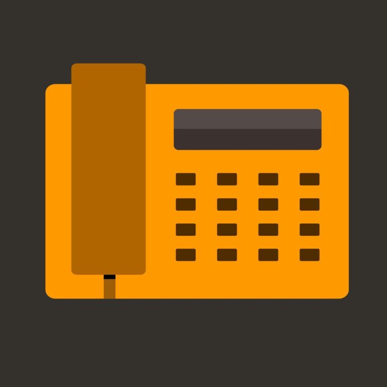 Landline wired phone flat vector – EPS Design