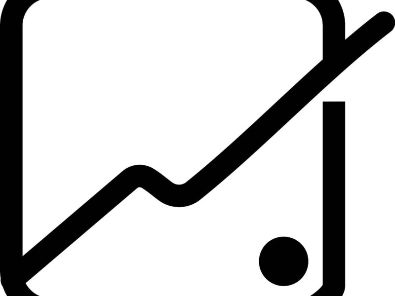 Line chart icon vector – Black & White / Silhouette