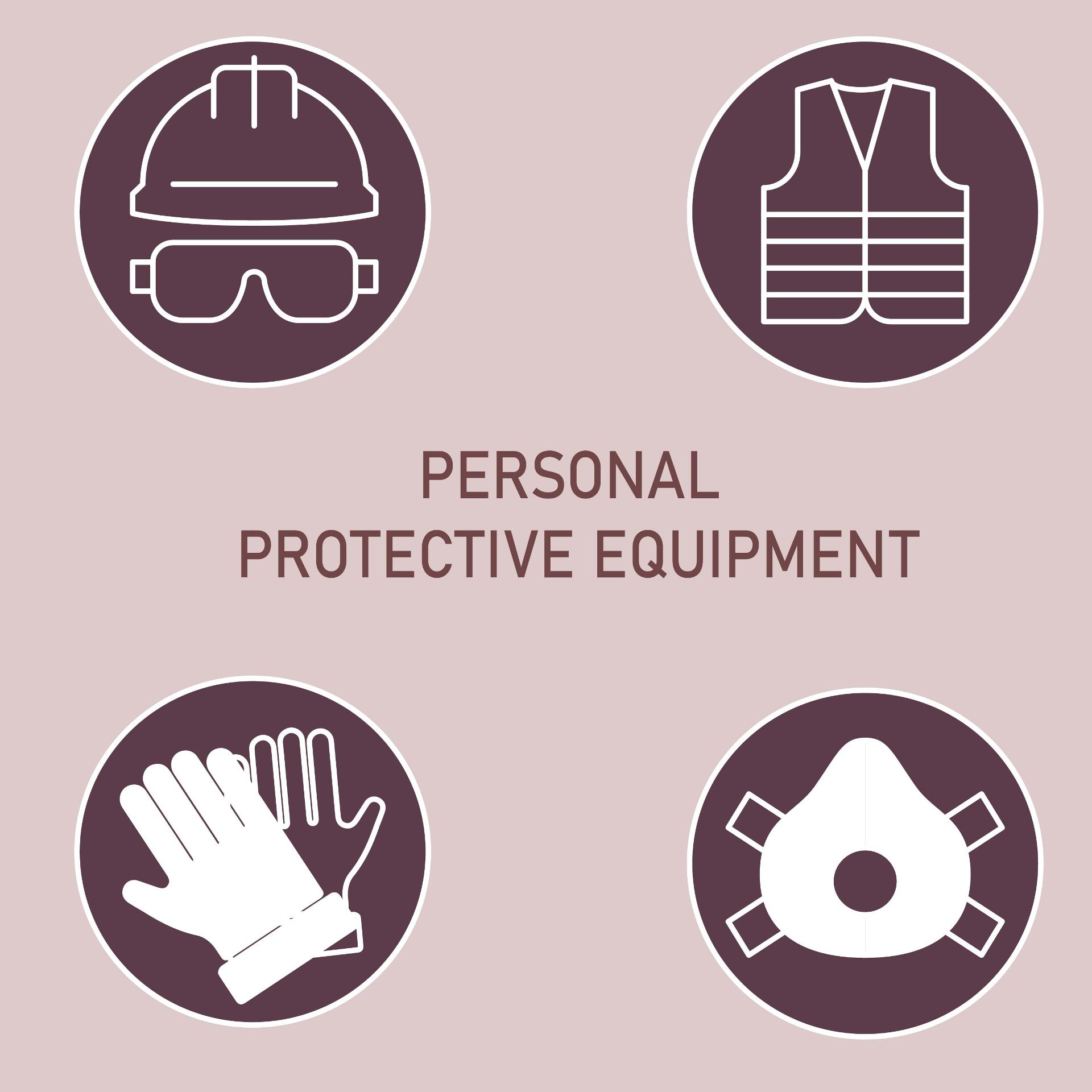 PPE personal protective equipment vector | Safety tools