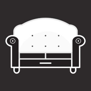 Sofa icon vector – Interior graphics design